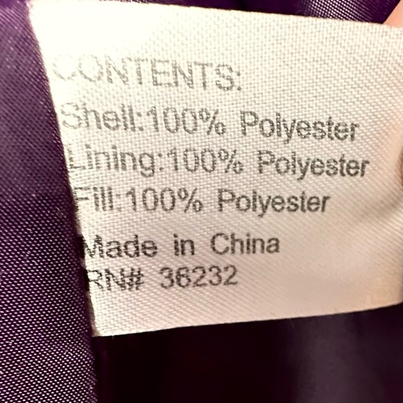 Gallery Women’s Purple Quilted Zip-Up Jacket Fitted Lined Coat Size Medium/Large - Picture 9 of 11